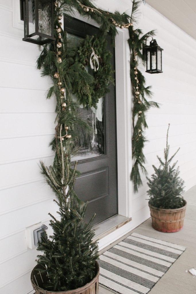 Festive and Jolly Fresh Pine Winter Porch Styling