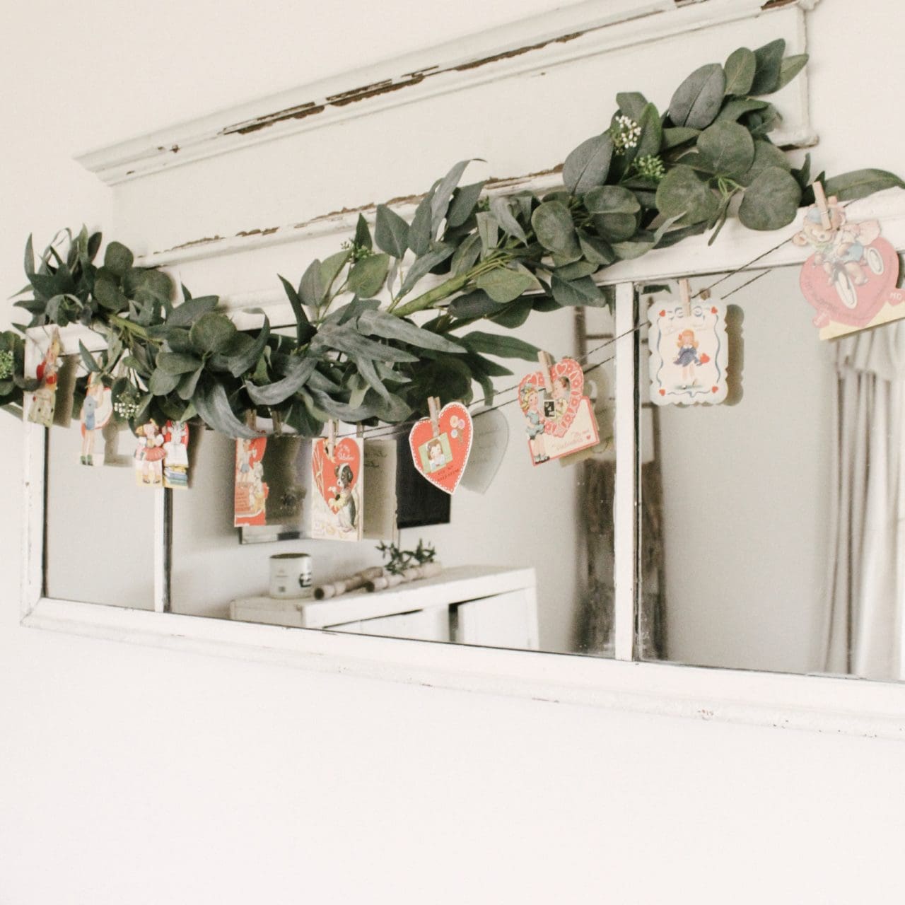 Simple DIY Vintage Valentine Card Garland