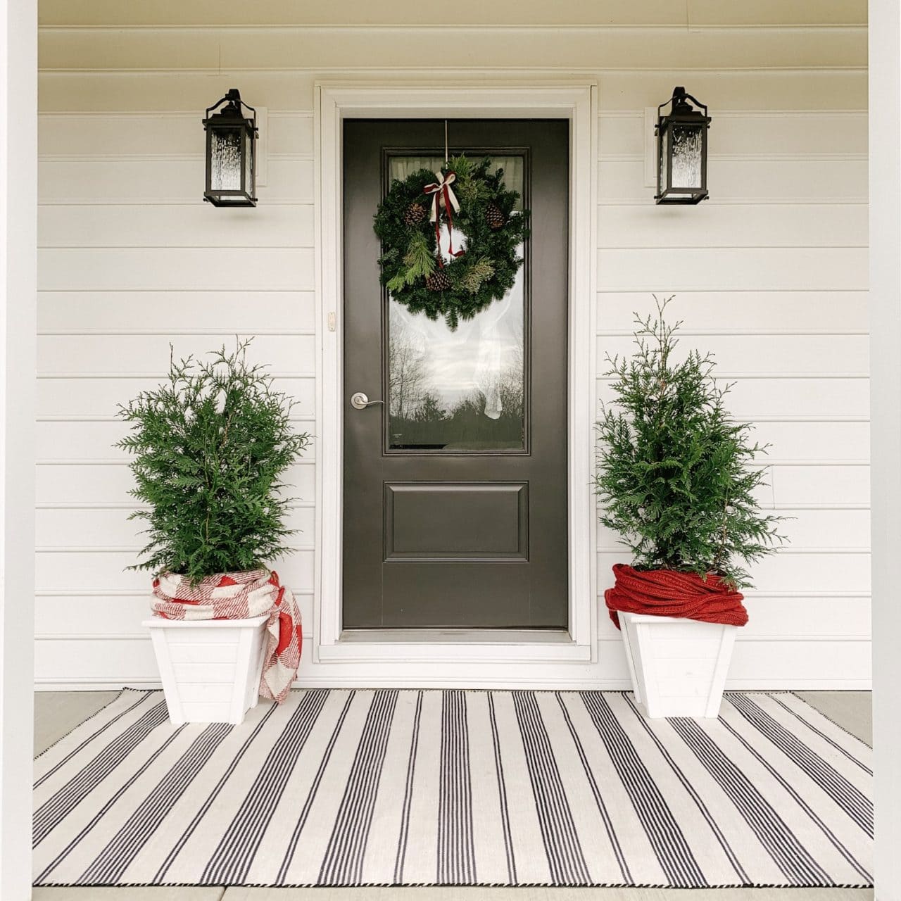 Cheerful Winter Front Porch