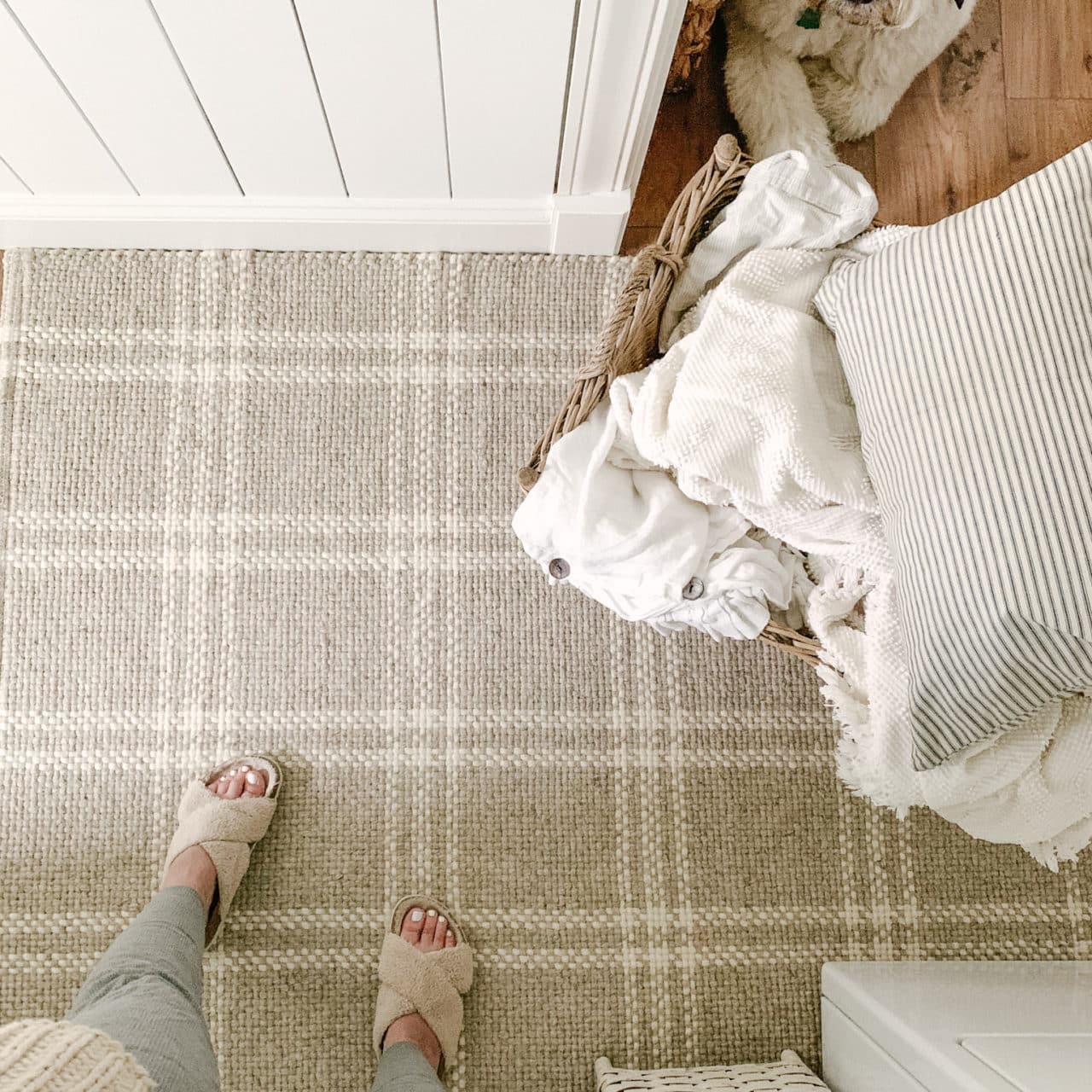 Neutral Plaid Rug