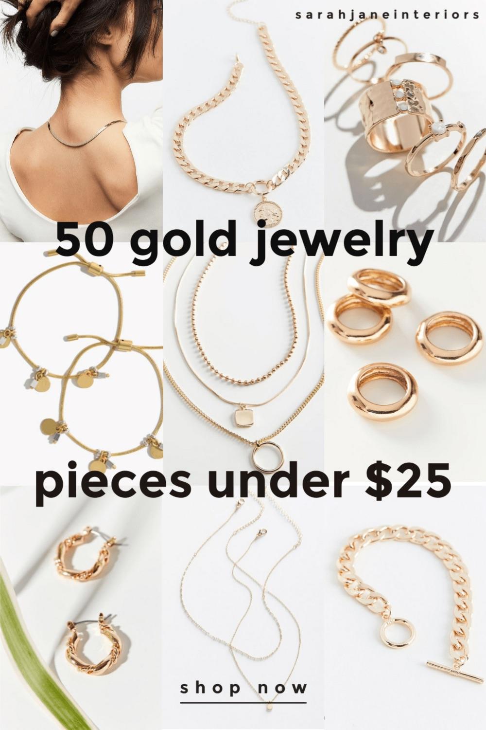 50 Gold Jewelry Essentials Under $25 | Sarah Jane Christy