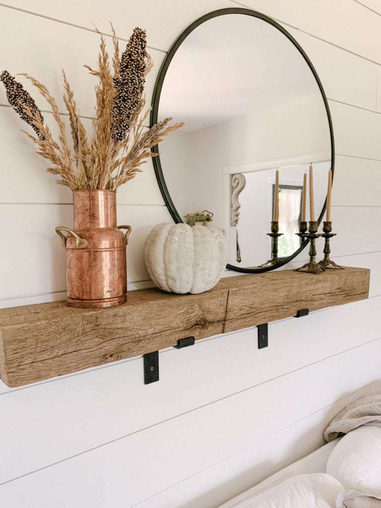 Reclaimed Beam Shelf Above Couch - Sarah Jane Christy