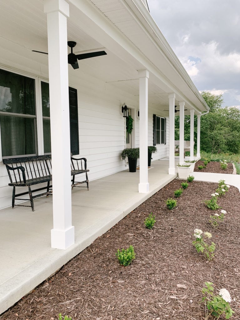 How to Update Skinny Porch Posts with PVC Trim - Sarah Jane Christy