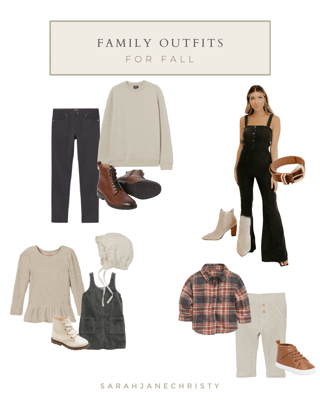 Neutral Coordinating Moody Outfit Inspiration for Fall Family Pictures