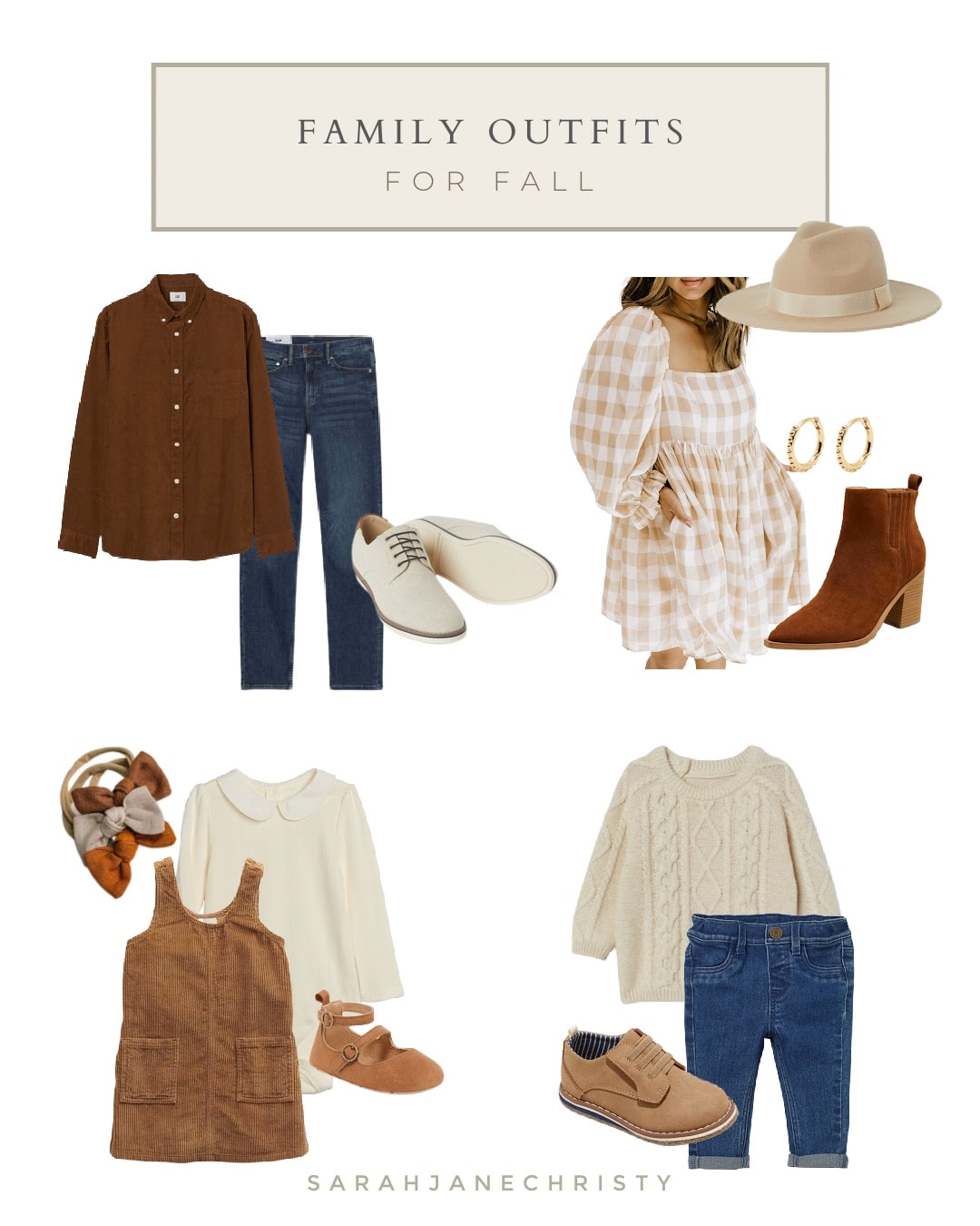 Warm and Cozy Neutral Coordinating Outfits Fall Family Photos Inspo