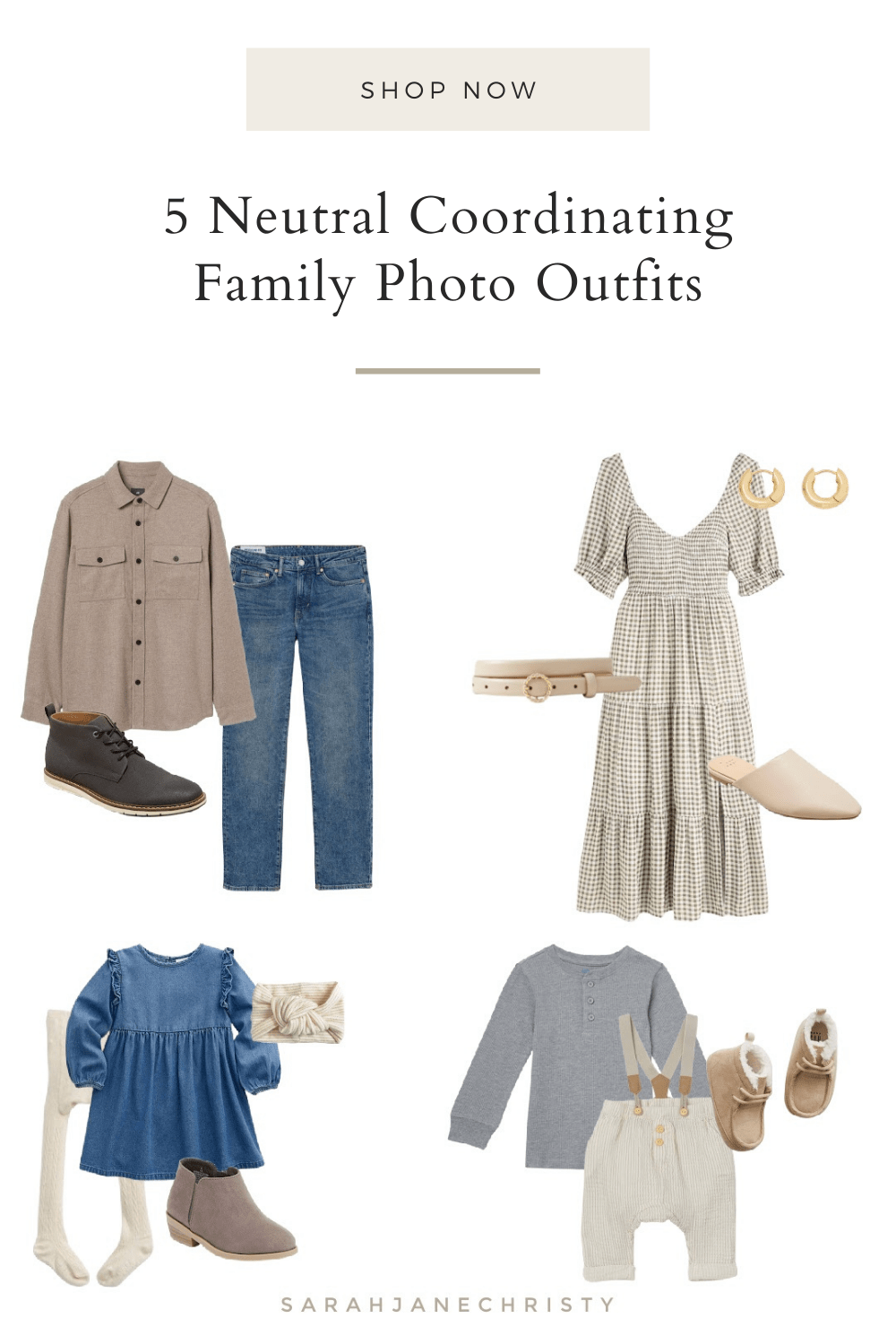 5 Neutral Coordinating Family Photo Outfits 
