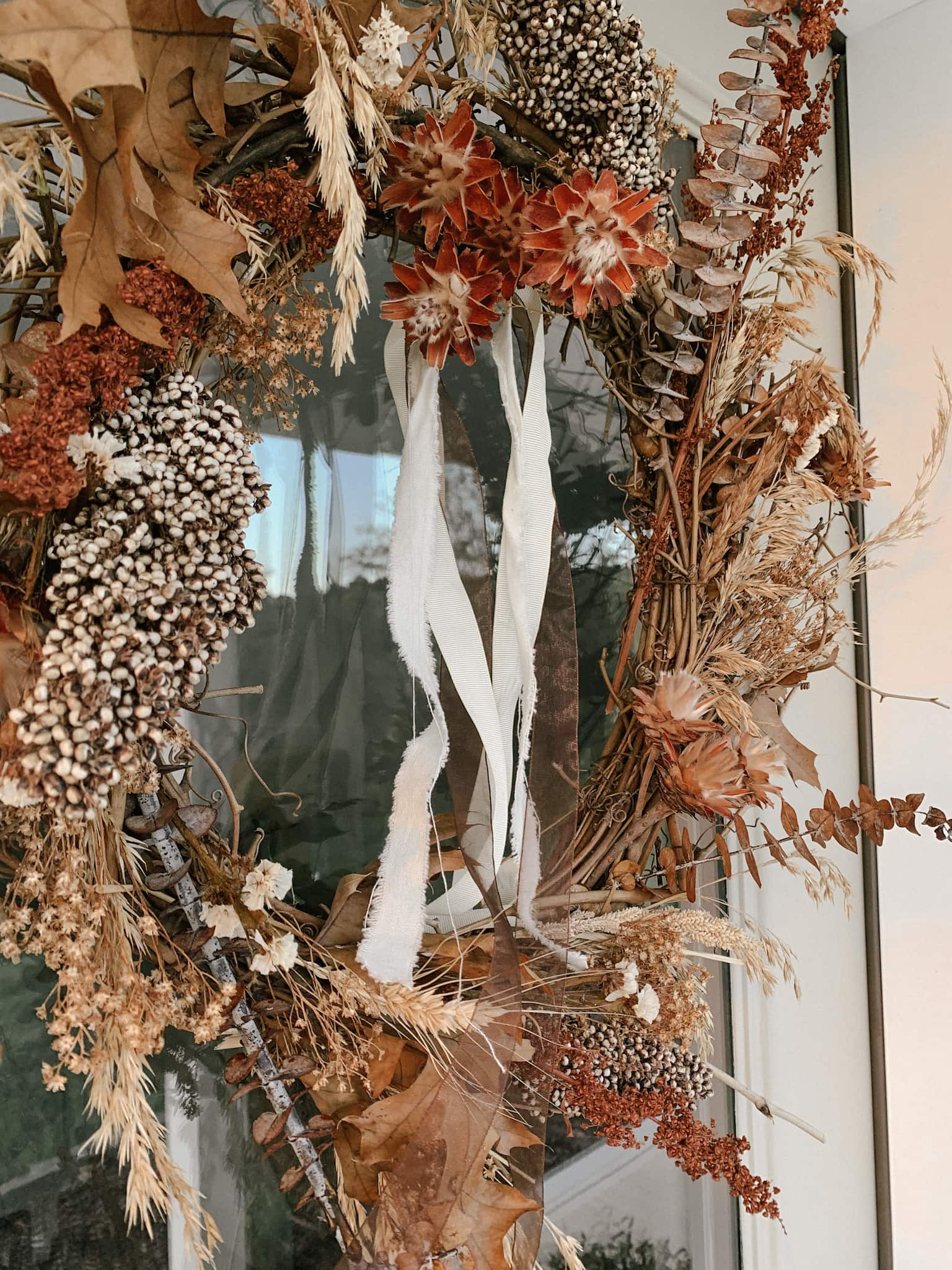 Brown and Orange Earthy Wreath for Fall Decorating