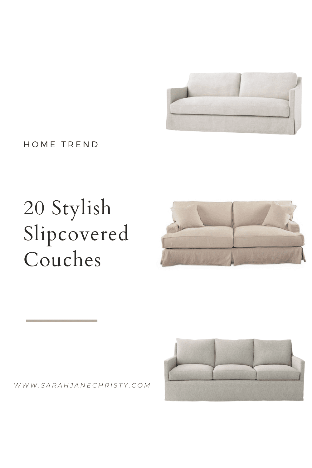 slipcovered sofa